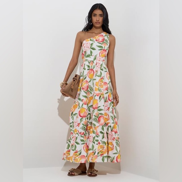 L.O.V. Dresses & Skirts - L.O.V. by Westside One Shoulder Maxi Pomegranate Dress Size S